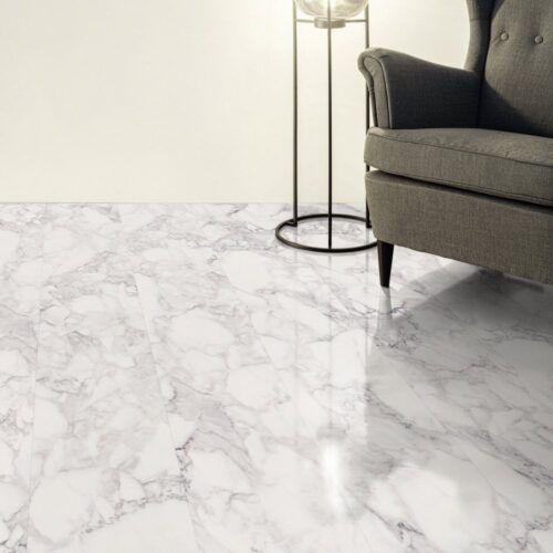 White Marble Aqua Pro 8 5mm High Gloss Laminate Flooring 122130 P122130 252474 Image