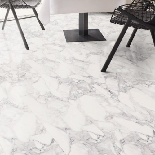 White Marble Aqua Pro 8 5mm High Gloss Laminate Flooring 122130 P122130 252475 Image