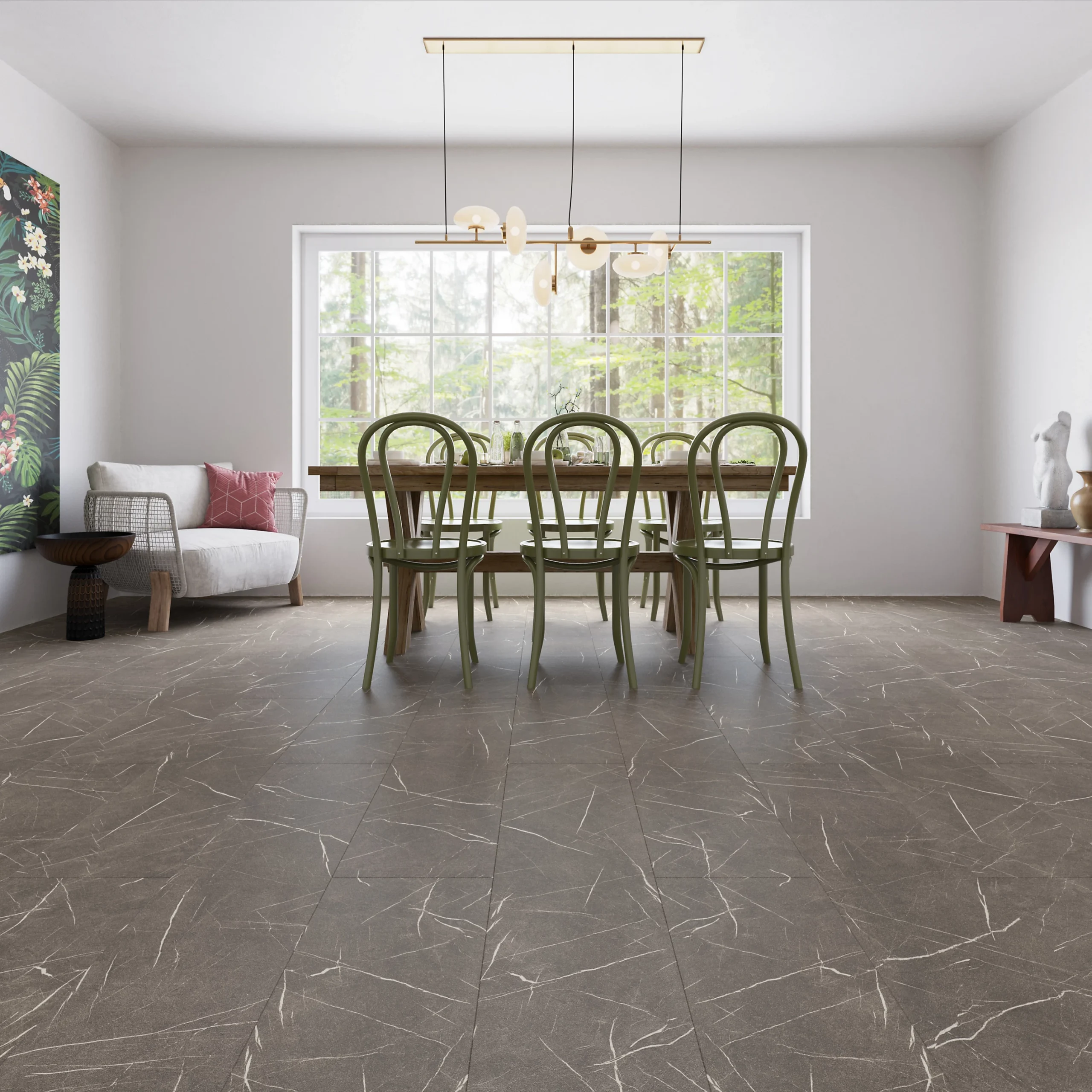 Anglo Flooring Marbra Anthracite Marble Tile Gloss Dark Grey Effect Plank Laminate Flooring 8mm 2 19m ~9501221853143 01c Mp