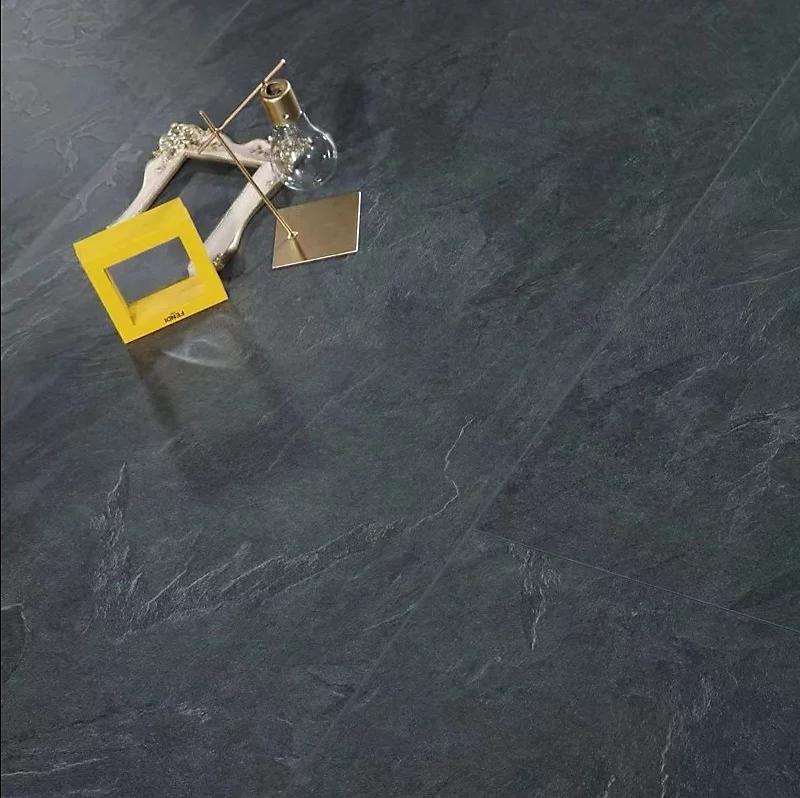 Anglo Flooring Marbra Natural Slate Marble Tile Effect Gloss Black Plank Laminate Flooring 8mm 2 19m ~9508565152888 02c Mp