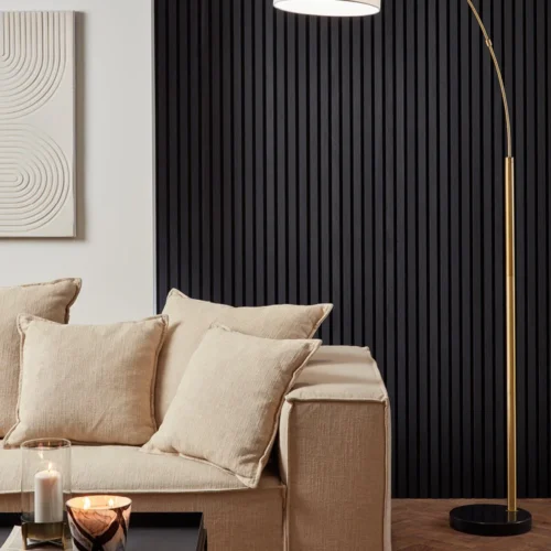 Real Wooden Acoustic Slatted Wall Panels - Charcoal Black - 240cm x 60cm (4 pack) featured image