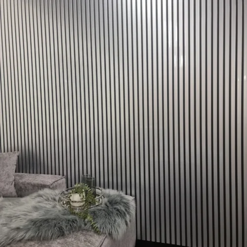 Wood Effect Slatted Wall Panels Chrome 4