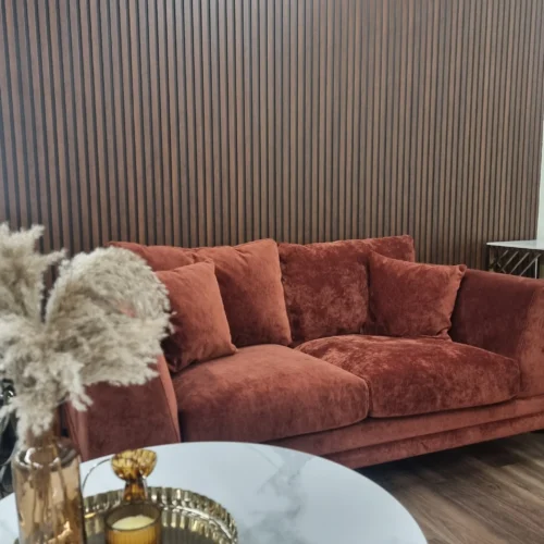 Wood Effect Slatted Wall Panels Dark Oak 3