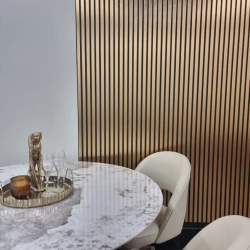 Wood Effect Slatted Wall Panels Gold 4