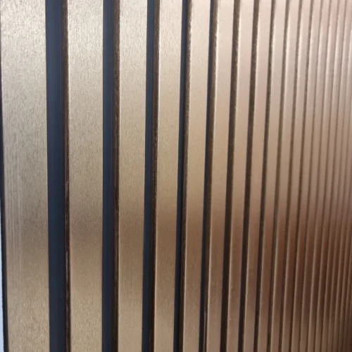 Wood Effect Slatted Wall Panels Gold Black