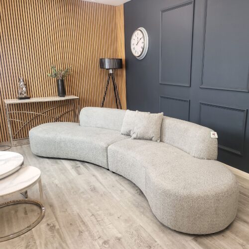 Miami Silver Grey Curved Cinema Boucle Sofa P87956 195850 Zoom