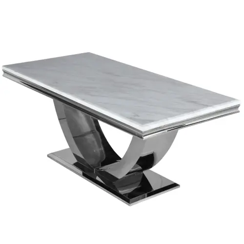 Arial Dining Table White Marble Top
