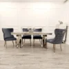 Arriana 1.8 Dining Table With 6 Chelsea Shimmer Chairs