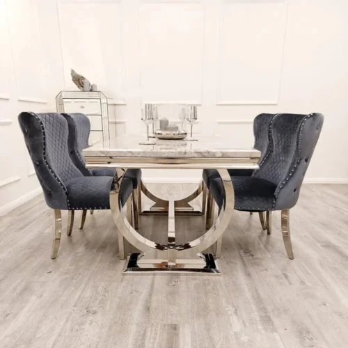 Arriana 1.8 Dining Table With 6 Chelsea Shimmer Chairs3