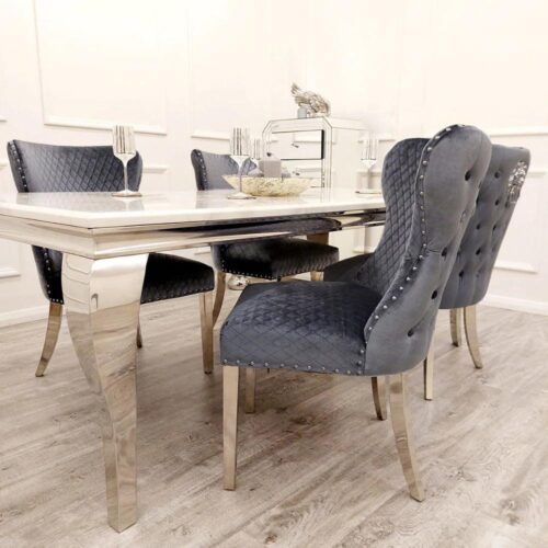 Arriana 1.8 Dining Table With 6 Chelsea Shimmer Chairs4