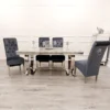 Arriana 1.8 Dining Table With 6 Emma Shimmer Chairs