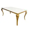 Louis Gold legs marble Table with a white top