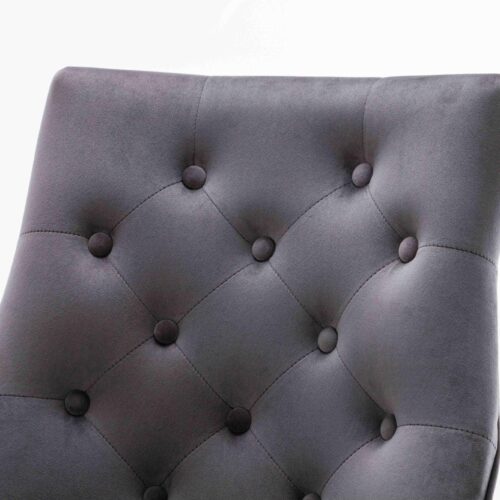 Louis 120cm Grey Marble Dining Table + Knightsbridge Dark Grey Knocker Plush Velvet Chairs6