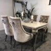 Louis 150cm Marble & Chrome Dining Table1