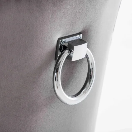 Louis 180cm Grey Marble Dining Table + Knightsbridge Light Grey Knocker Plush Velvet Chairs2