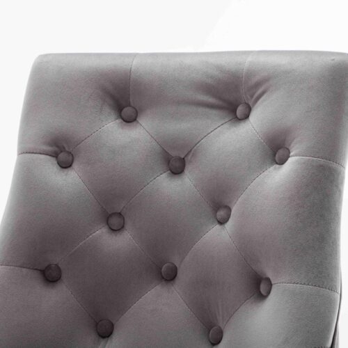 Louis 180cm Grey Marble Dining Table + Knightsbridge Light Grey Knocker Plush Velvet Chairs3