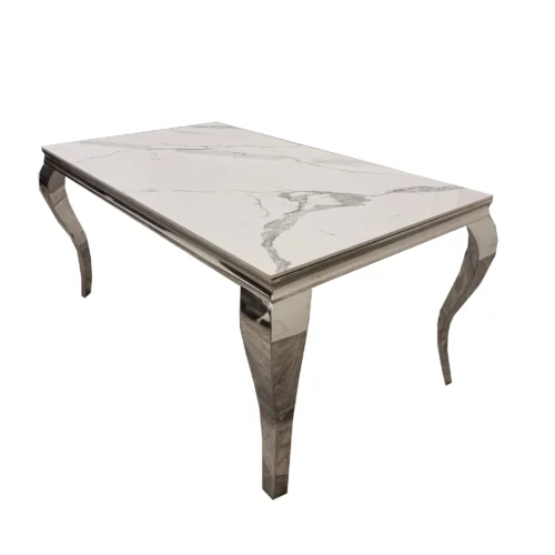Louis Chrome Ceramic Marble & Chrome Dining Table 3 Colours2