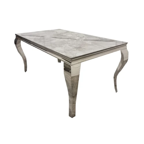 Louis Chrome Ceramic Marble & Chrome Dining Table 3 Colours3