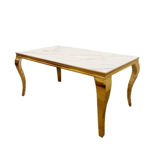 Louis Gold Ceramic Marble & Chrome Dining Table 3 Colours1