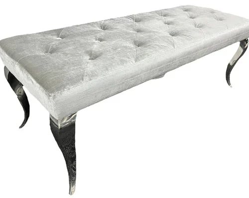 Louis Marble & Chrome Dining Table With Valente Lion Knocker Velvet Chairs & Bench4