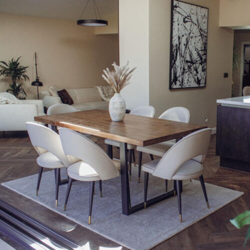 Freya Black Legs Cream Chairs