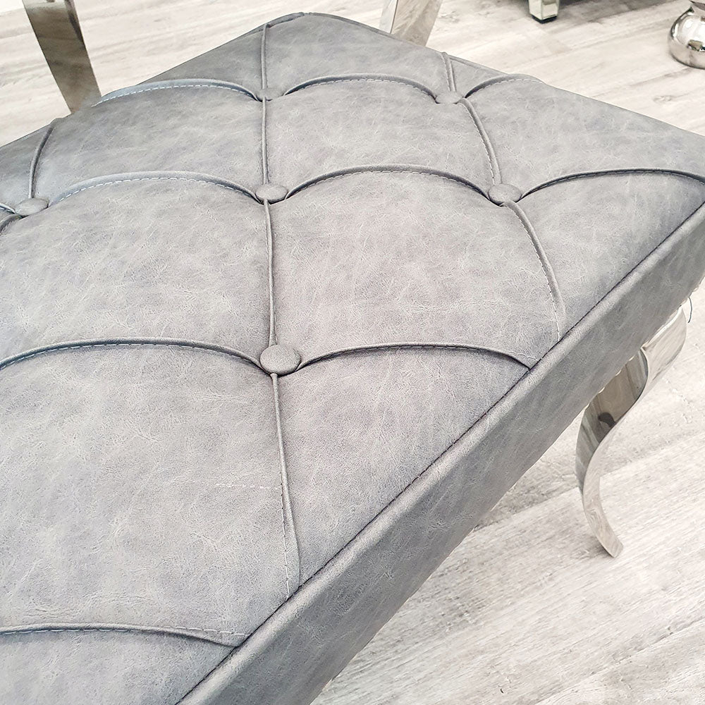 Louis Diningbench Darkgrey Quilt