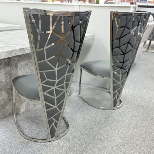 Vienna Grey Chrome Dining Chair