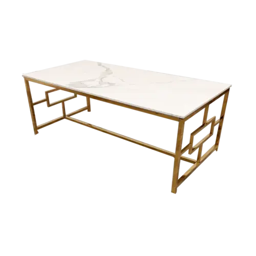 Geo Gold Coffee Table With Polar White Sintered Top
