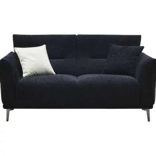 Albany Sofa Range In Black Lux Boucle Fabric 2 Seater White