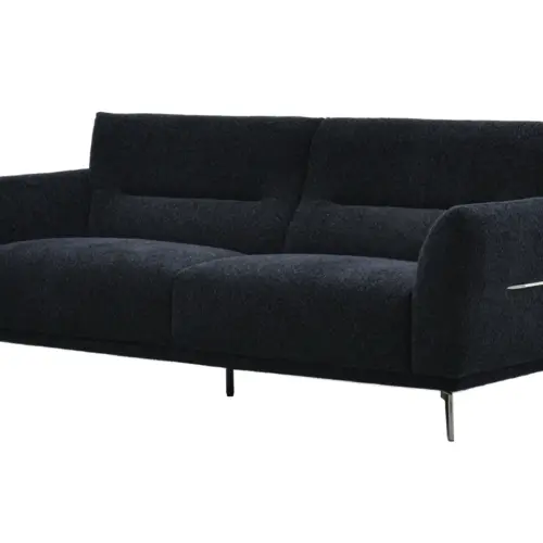 Albany Sofa Range In Black Lux Boucle Fabric 3 White 1