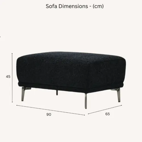 Albany Sofa Range In Black Lux Boucle Fabric Footstool