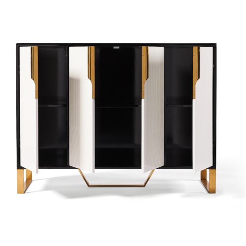 Amal Ribbed Sideboard - White & Gold product image 2