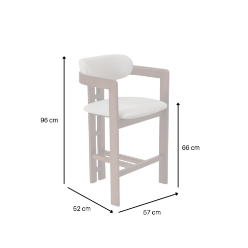 Clara Walnut Barstool in Oatmeal Boucle product image 7
