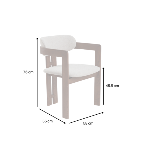 Clara Walnut Dining Chair in Oatmeal Boucle - Box of 2 product image 7