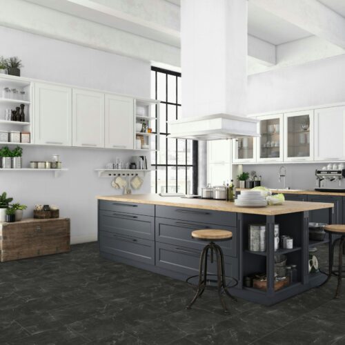 Falquon Botticino Dark 8mm Stone Effect Laminate Flooring (High Gloss) - image 2