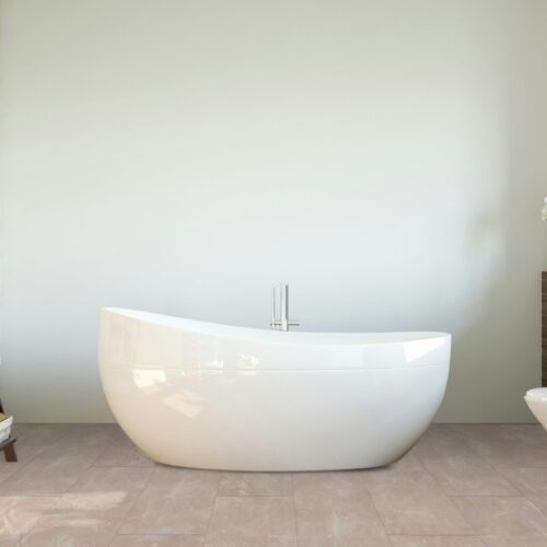 Falquon Botticino Light 8mm Stone Effect Laminate Flooring (High Gloss) - image 4