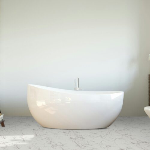 Falquon Carrara Marble 8mm Stone Effect Laminate Flooring (High Gloss) - image 3