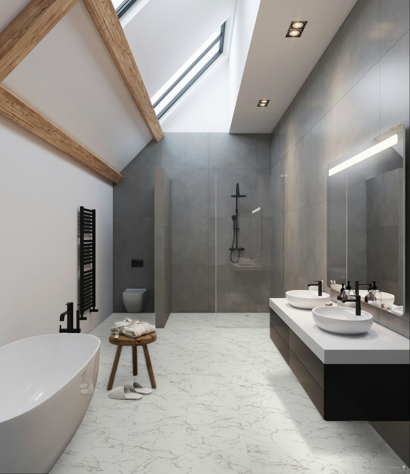 Falquon Carrara Marble 8mm Stone Effect Laminate Flooring (High Gloss) - image 4