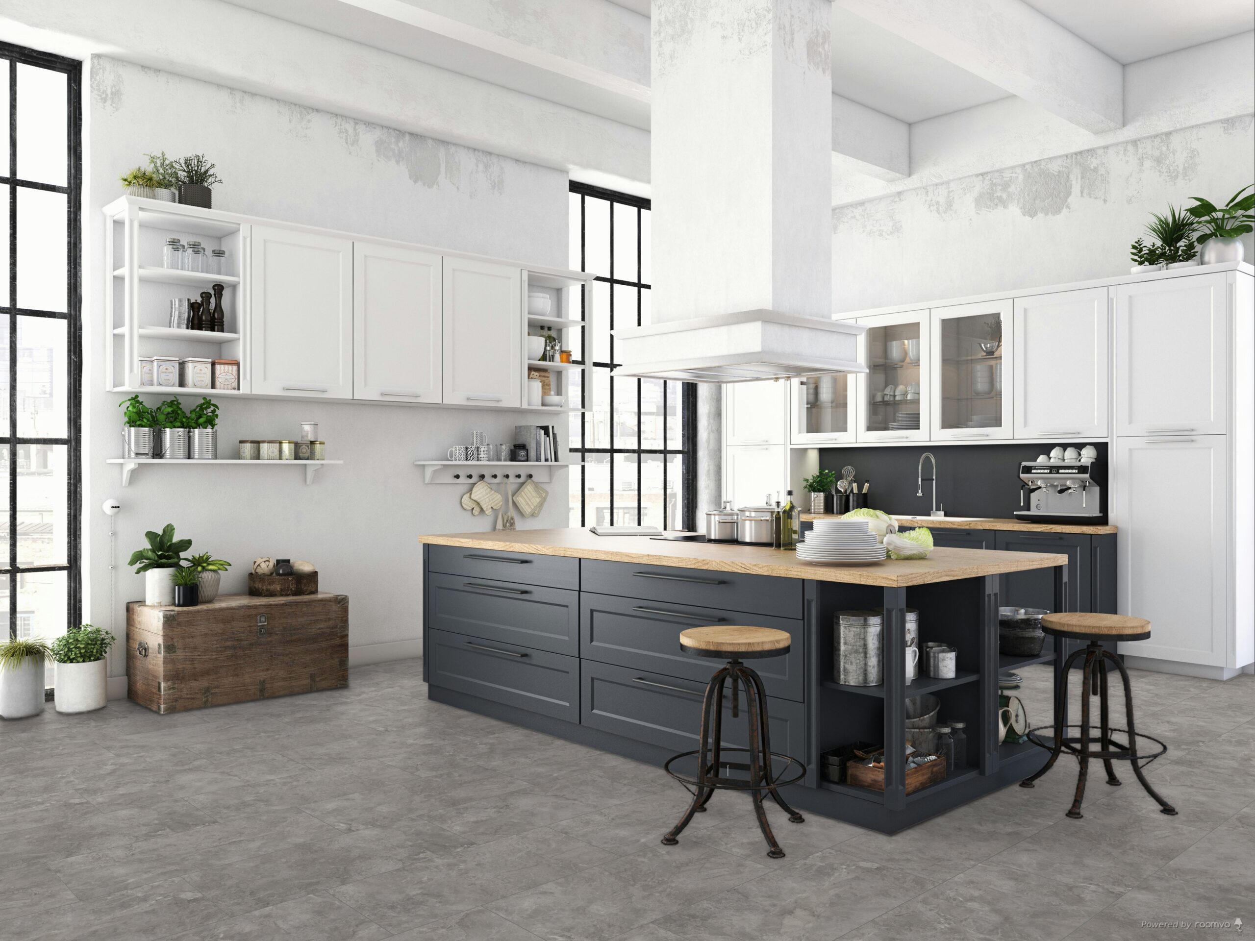 Falquon Martico Grigio 8mm Stone Effect Laminate Flooring (High Gloss) - image 2