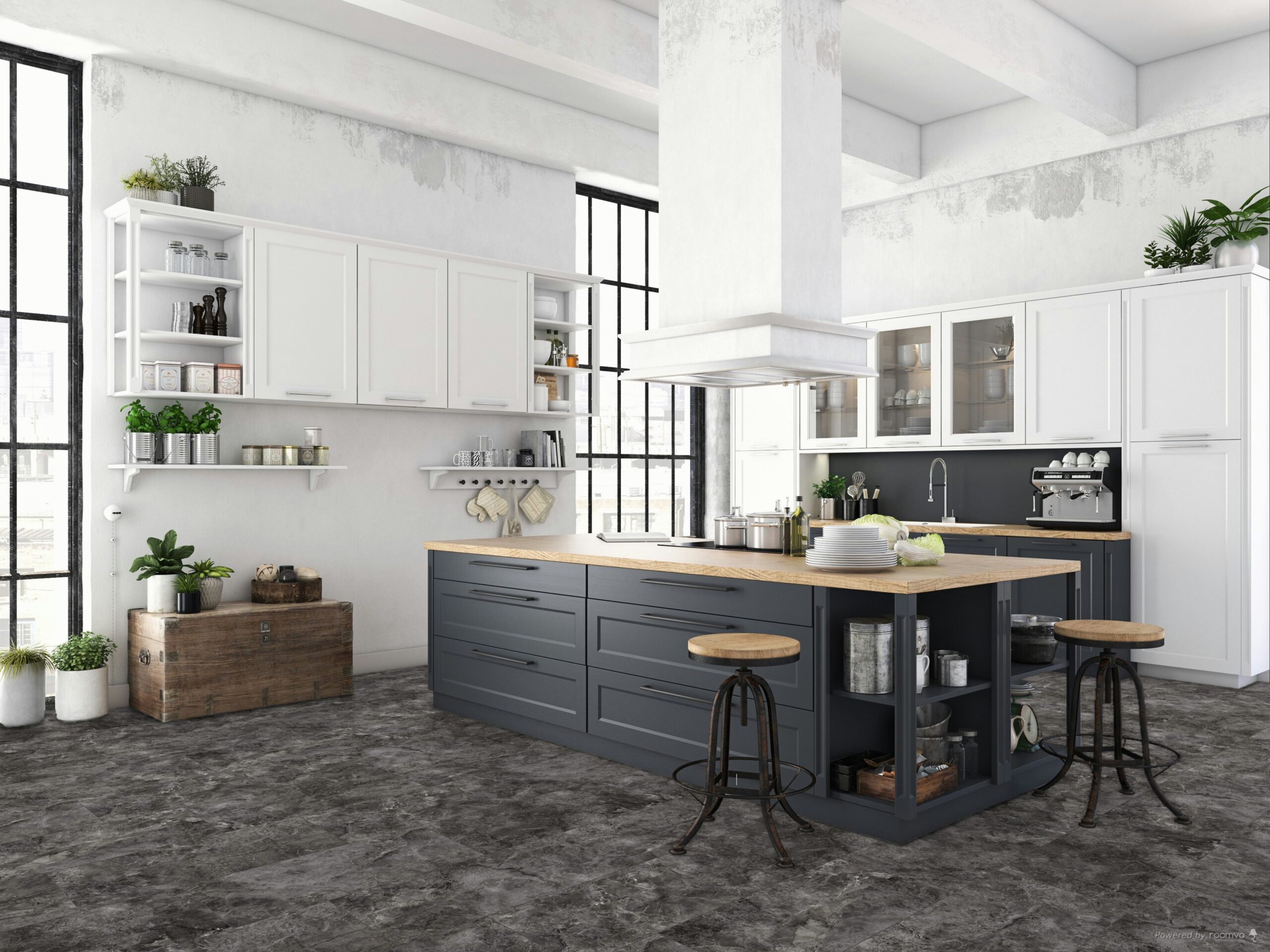 Falquon Martico Nero 8mm Stone Effect Laminate Flooring (High Gloss) - image 2