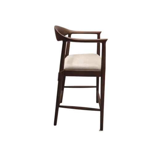Fern Walnut Barstool in Oatmeal Boucle product image 4