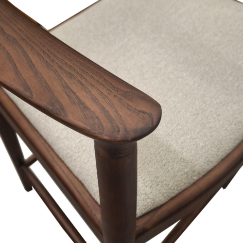 Fern Walnut Barstool in Oatmeal Boucle product image 5