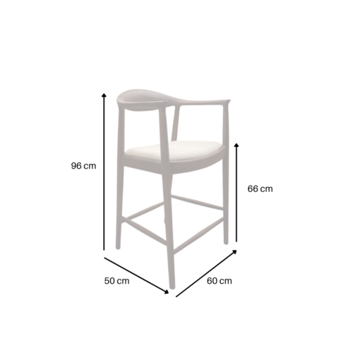 Fern Walnut Barstool in Oatmeal Boucle product image 7