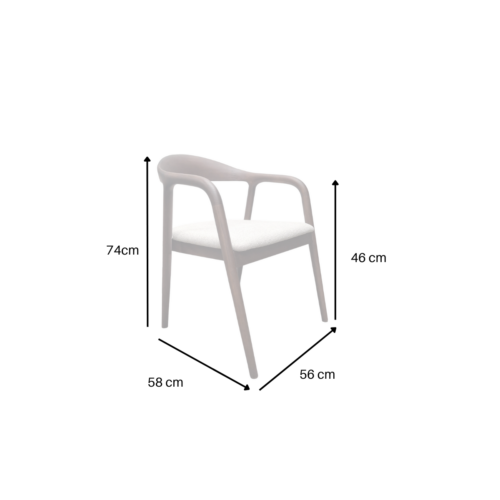 Tess Walnut Dining Chair in Oatmeal Boucle - Box of 2 product image 7