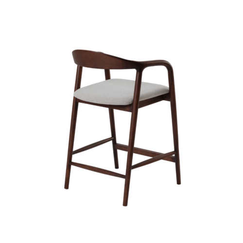 Tess Walnut Barstool in Oatmeal Boucle product image 2