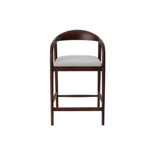 Tess Walnut Barstool in Oatmeal Boucle product image 3