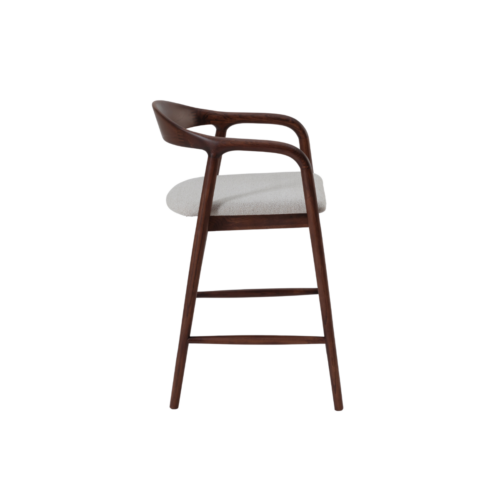 Tess Walnut Barstool in Oatmeal Boucle product image 5