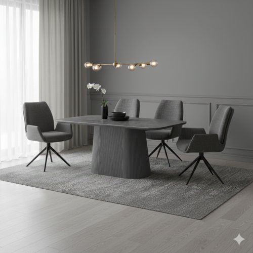Davos Grey Oval Ceramic Dining Table 180cm product image 3