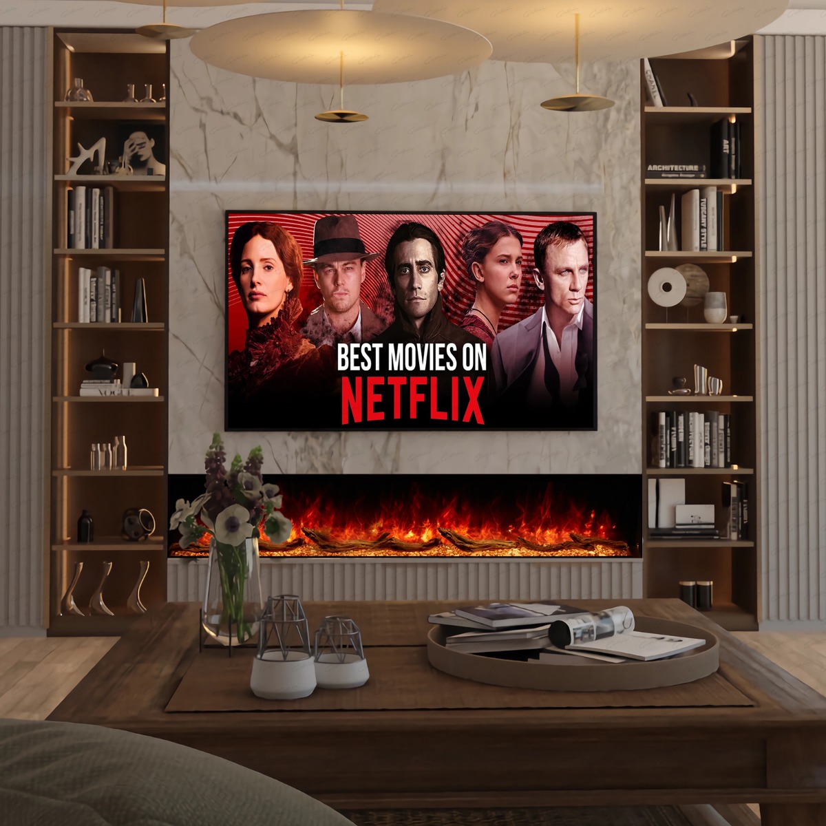 Cullinan 3 Sided Deep Fire 50 Inch Electric Fireplace – Black