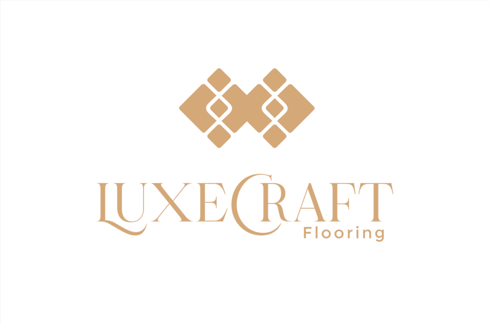 LuxeCraft official logo in fawn golg with white background